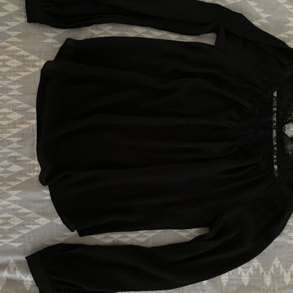 RW & Co. Sheer black Blouse with Lace - Picture 2 of 5